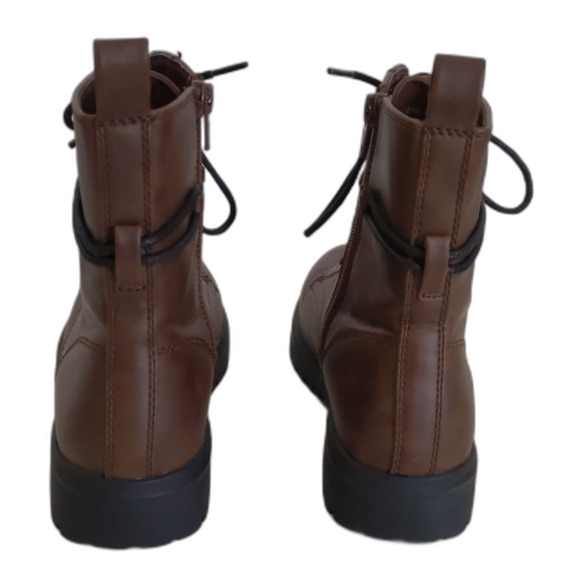 Women's So Bowfin Brown Combat Hiking Boots, Zip Up Closure, Size 6.5 - Picture 5 of 7